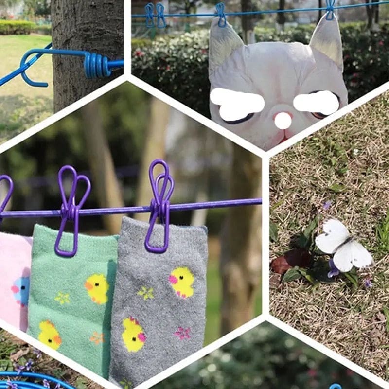 12 Clips Elastic Laundry Rope, Portable Multifunctional Drying Clips, Garden Windproof Clothesline With Clips, Portable Stretchable Line, Traveling Hanger Elastic Rope, Adjustable Laundry Clothesline, Windproof Stretch Drying Rack 12 Clips Elastic Laundry Rope, Portable Multifunctional Drying Clips, Garden Windproof Clothesline With Clips, Portable Stretchable Line, Traveling Hanger Elastic Rope, Adjustable Laundry Clothesline, Windproof Stretch Drying Rack